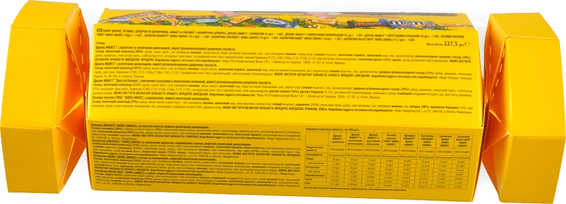 Набір драже печива цукерок та батончиків Новорічна цукерка M&M's&Friends к/у 227.5г