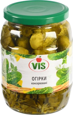 Огірки Vis 670г консервовані