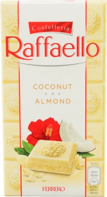 Шоколад білий з кокосово-мигдальною начинкою Raffaello к/у 90г