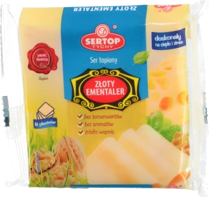 Сир плавлений «Золотий Емменталь» («Golden Emmental») у слайсах (8 шт., 130 г) ТМ «Sertop»
