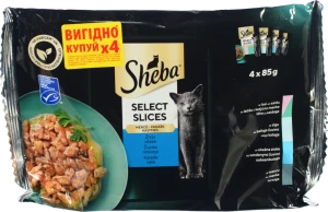 Корм Sheba 4х85г cigPOU рибне асорті в соусі