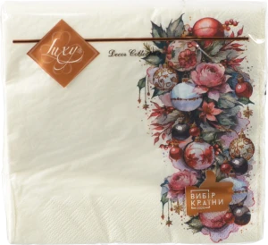 Серветка Luxy 18шт 33х33 3 шари вишукані прикраси