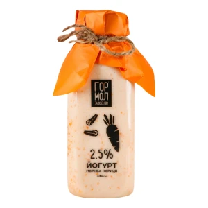 Йогурт 2.5% Морква-кориця Міськмолзавод №1 п/пл 330г