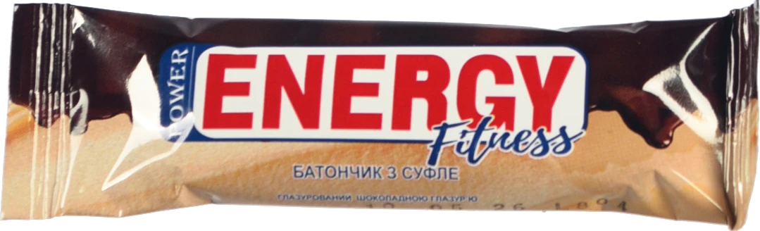 Батончик-мюслі з суфле, глазурований шоколадною глазур’ю Power Energy Fitness, 30 г