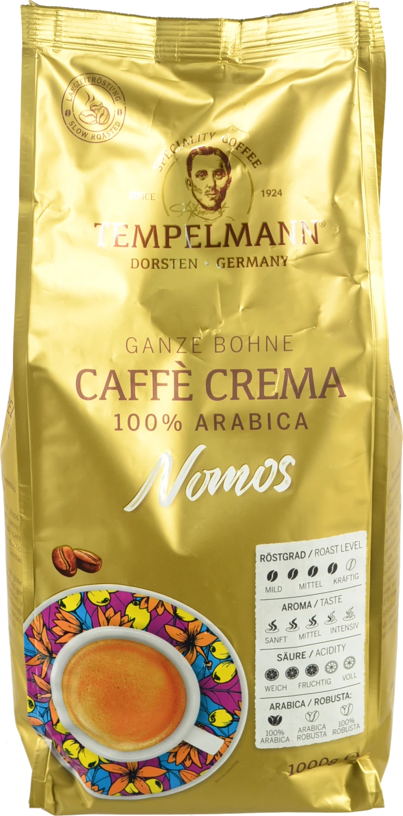 Кава Tempelmann 1кг nomos c.crema зерно
