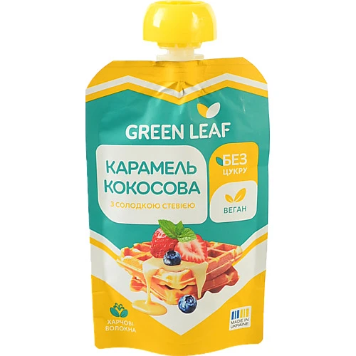 Карамель кокосова з солодкою стевією Green Leaf 90г