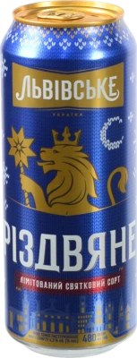 Пиво темне пастеризоване «Львівське Різдвяне», 4,2% об., 0,48 л, б.м.