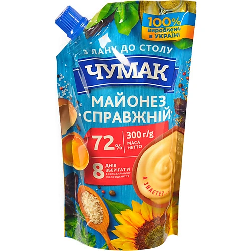 Майонез Чумак Справжній 72% 300г