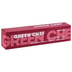 Батончик протеїновий з арахісом та шоколадом з підсолоджувачами Smart protein Green Chef к/у 40г