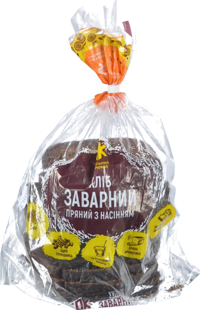 Одеський коровай Нарізний пшенично-житній хліб з насінням 450г