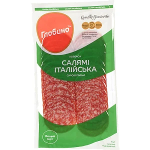 Ковбаса нарізка Салямі італійська Глобино с/к в/у 0.08кг