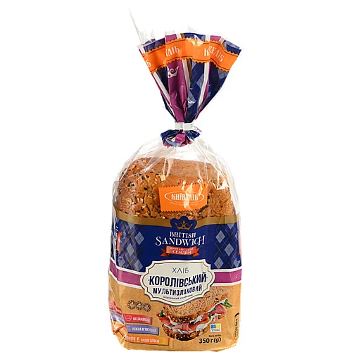 Хліб «Київхліб» «Королівський мультизлаковий» нарізаний скибками, 350г