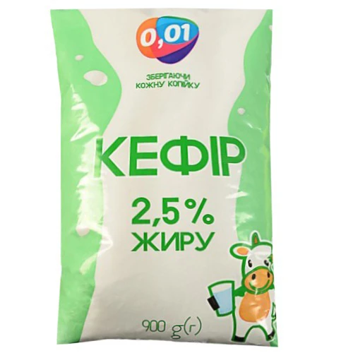 Кефір 0.01 900г 2.5% п.е.