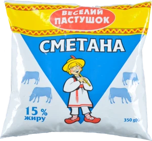 Сметана 15% Веселий пастушок м/у 350г