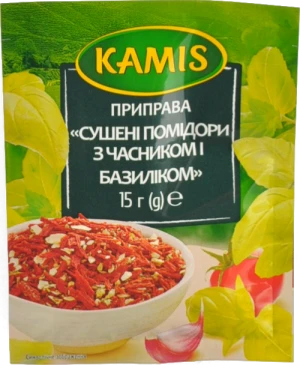 Сушені помідори з часником і базиліком Kamis 15г