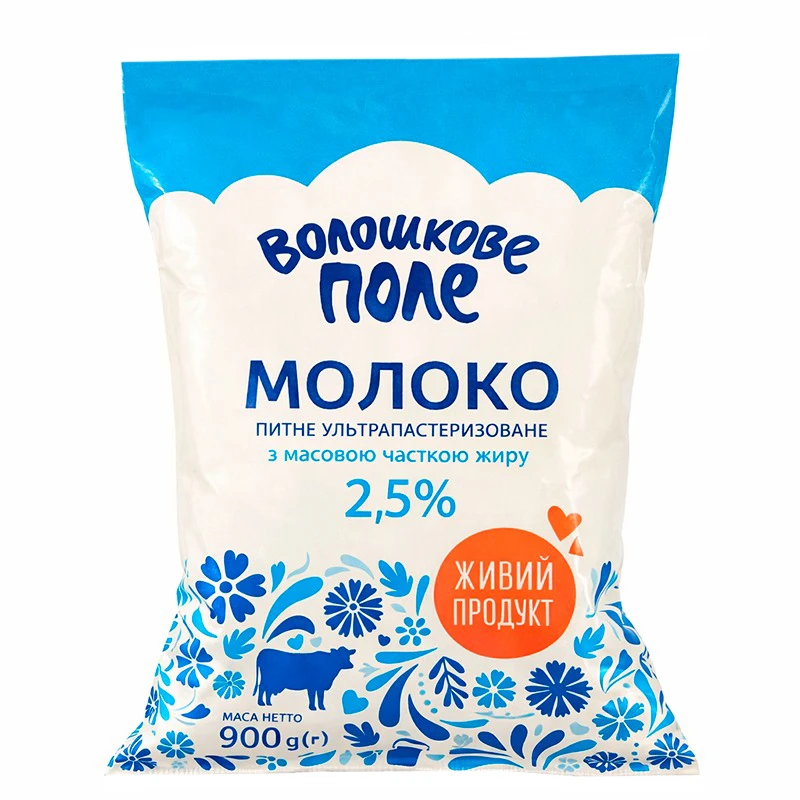Молоко Волошкове поле 900мл 2.5% ультрапастеризоване