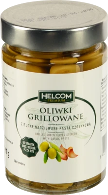 Оливки Helcom 300г premium гриль паста часник