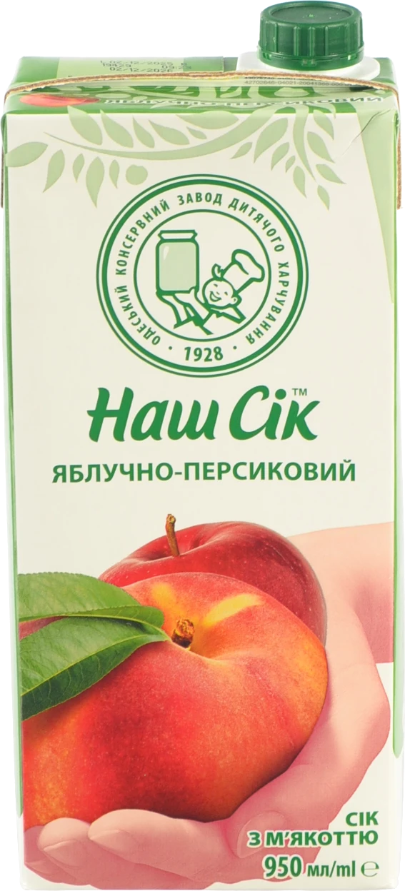 Сік Наш сік 0.95л яблуко персик