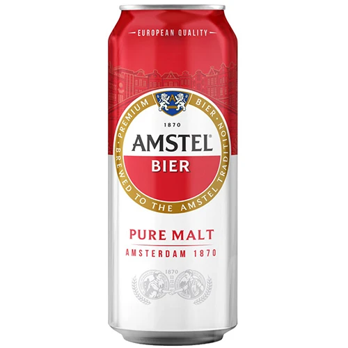 Пиво 500мл 5% світле фільтроване пастеризоване Amstel з/б