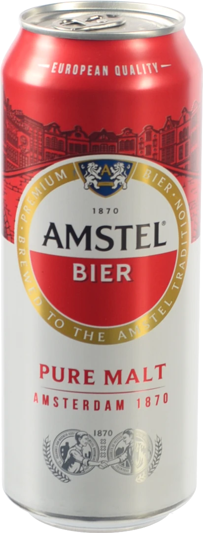 Пиво 500мл 5% світле фільтроване пастеризоване Amstel з/б