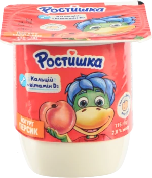 Йогурт 2% Персик Ростишка ст 115г