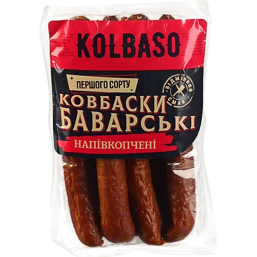 Ковбаски Баварські Kolbaso напівкопчені, першого ґатунку