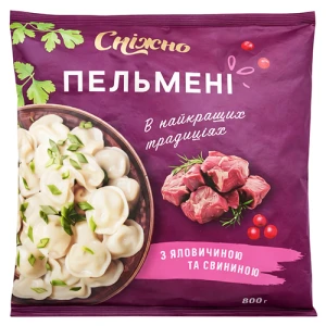 Пельмені Сніжно 800г яловичина свинина