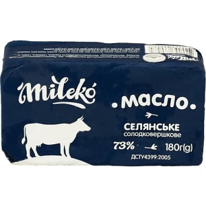 Масло Mileko 180г 73% селянське солодковершкове
