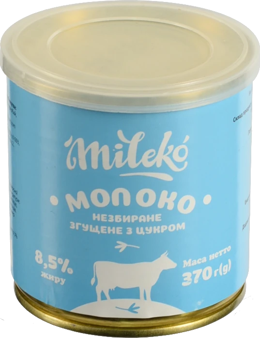 Молоко згущене Mileko 370г 8.5% з цукром з.б