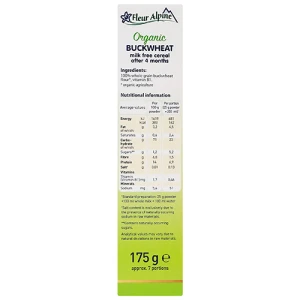 Каша безмолочна для дітей від 4міс Buckwheat cereal Organic Fleur Alpine к/у 175г