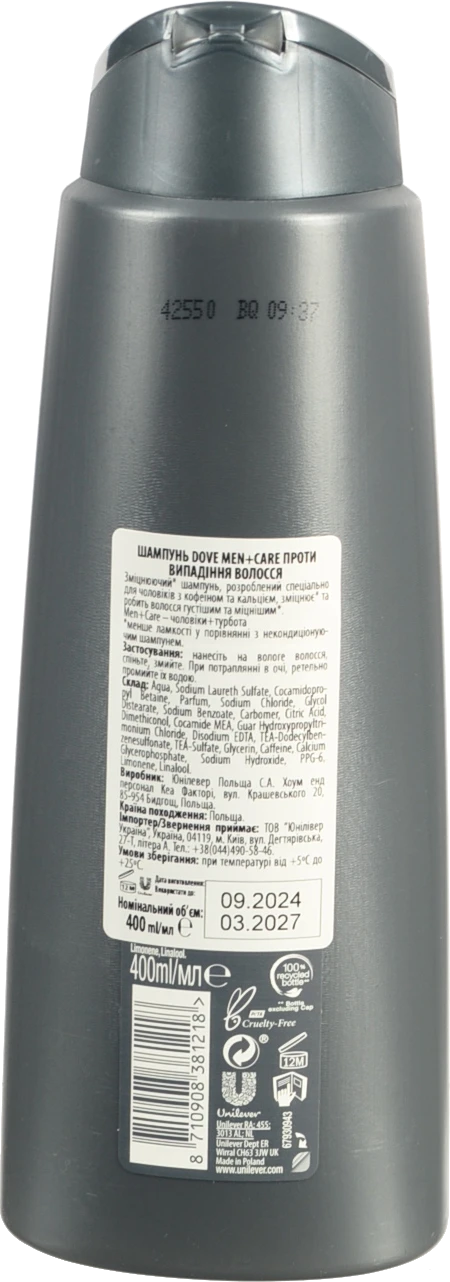 Шампунь Dove men + care 400мл проти віпадіння волосся