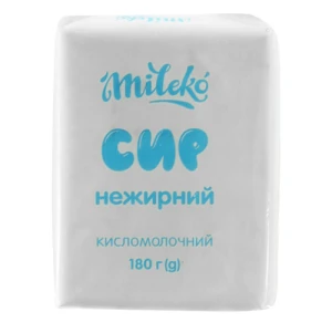 Сир к.м. Mileko 180г нежирний ф.п.