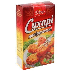 Сухарі панірувальні із хлібних сухарів Деко к/у 90г