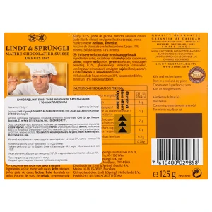 Шоколад Lindt 125г молочний зі смаком апельсином