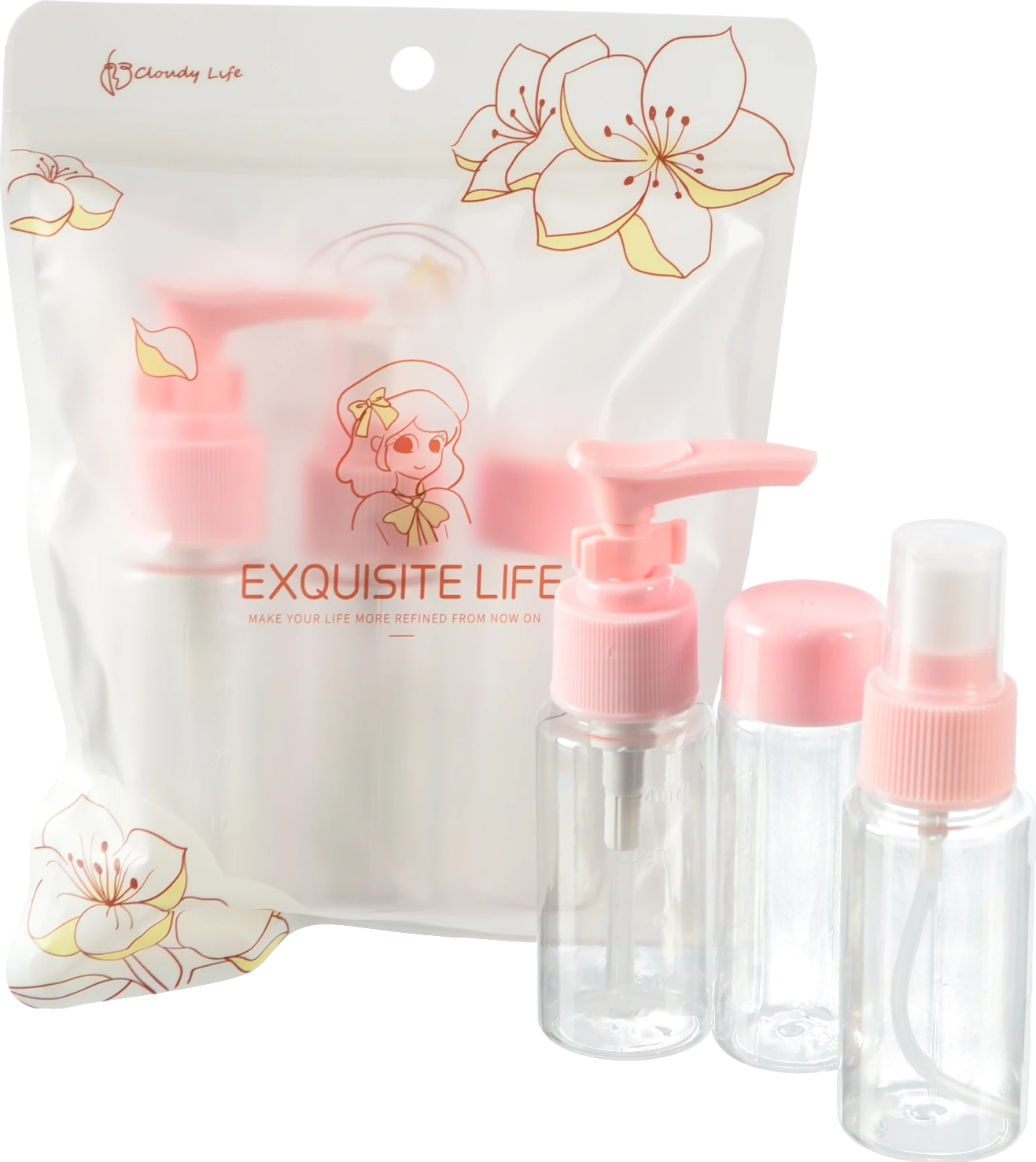 Флакони космітичні 50мліз розпилювачем рожеві 2