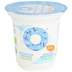 Сметана органічна термостатна «Organic Milk» 20%, 250 г стаканчик