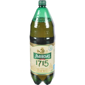 Пиво світле пастеризоване «Львівське 1715», 4,5% об., 2,25 л, ПЕТ-пляшка