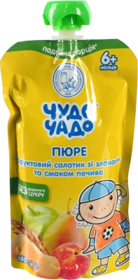 Пюре Чудо-Чадо 180г фрукт. салат печиво злаки