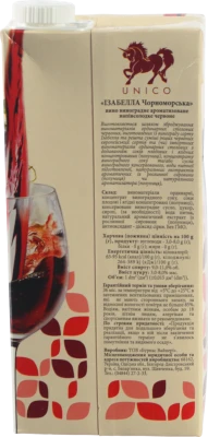Вино Уніко 1л ізабелла чорноморська напівсолод.червоне