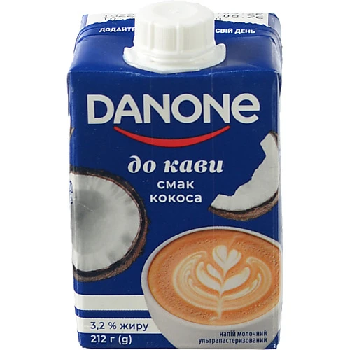 Напій молочний Danone До кави зі смаком кокоса 3,2%, 212г