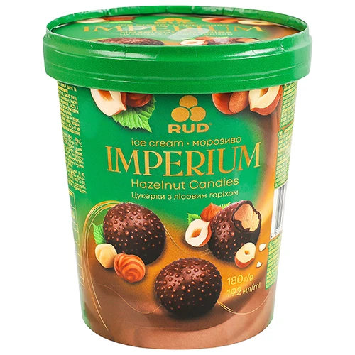 Морозиво Рудь 180г imperium hazelnut candies пломбір купити в
