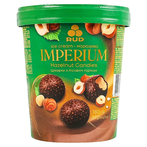 Морозиво Рудь 180г imperium hazelnut candies пломбір купити в