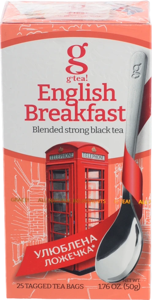 Чай g'tea 25п аглiйський до снiданку