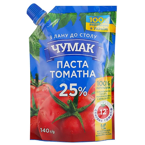 Томатна паста Чумак 140г 25% д.п.