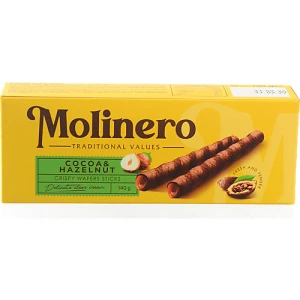 Вафельні трубочки Molinero 140г какао фундук