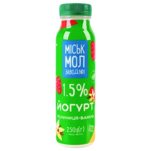 Йогурт ММЗ 250г 1.5% полуниця ваніль пет