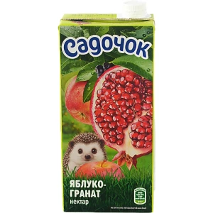 Нектар освітлений пастеризований Яблуко-гранат Садочок 0,95л