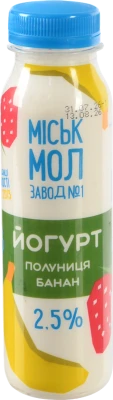Йогурт ММЗ 250г 2.5% полуниця банан