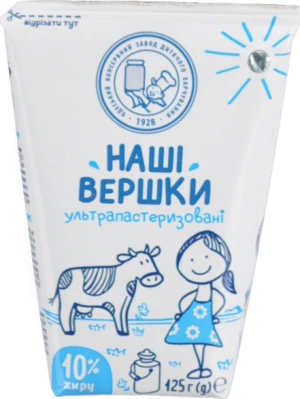 Вершки 10% ультрапастеризовані Одеський консервний завод дитячого харчування т/п 125г
