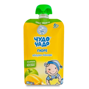 Пюре для дітей від 6міс Яблуко-банан Чудо-чадо д/п 90г